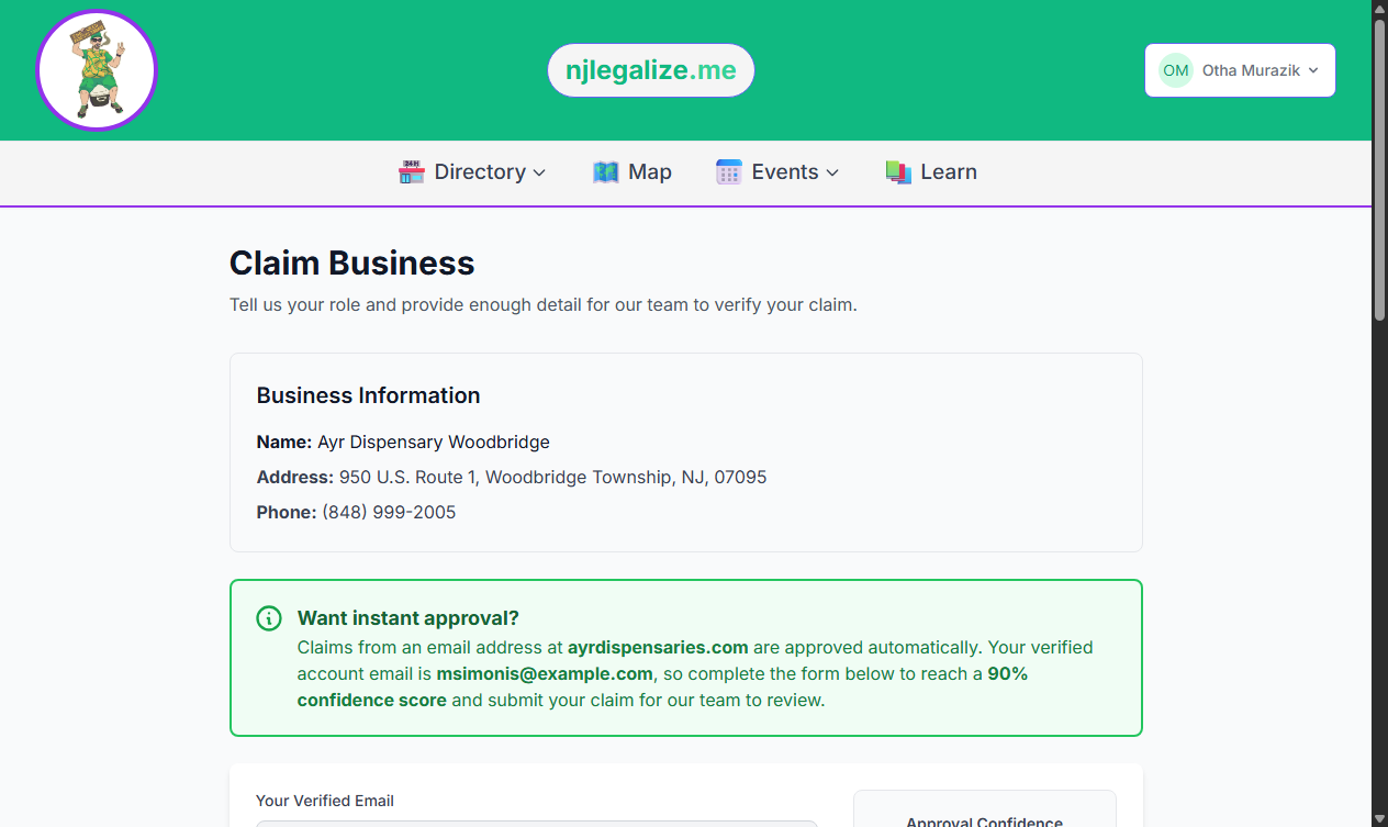 How to Claim an Existing Business Listing on njlegalize.me