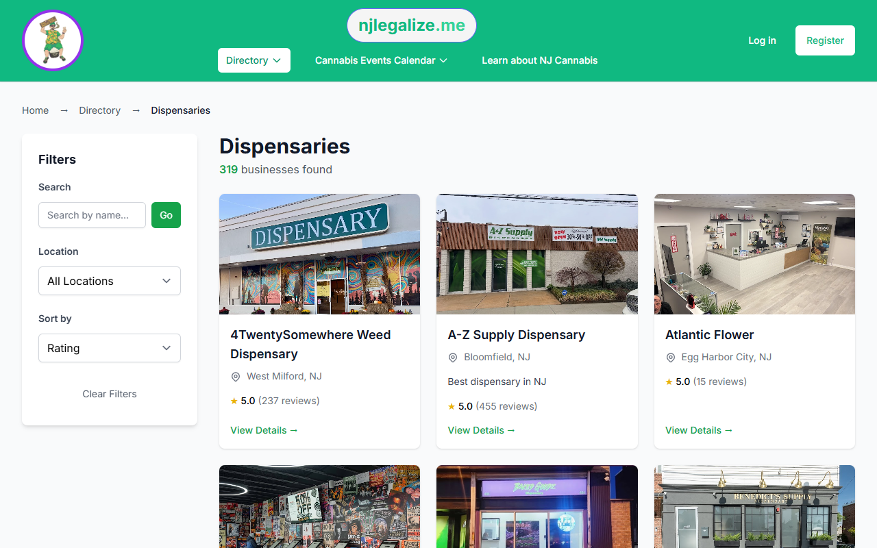 NJ Cannabis Dispensary listings in the njlegalize.me Directory