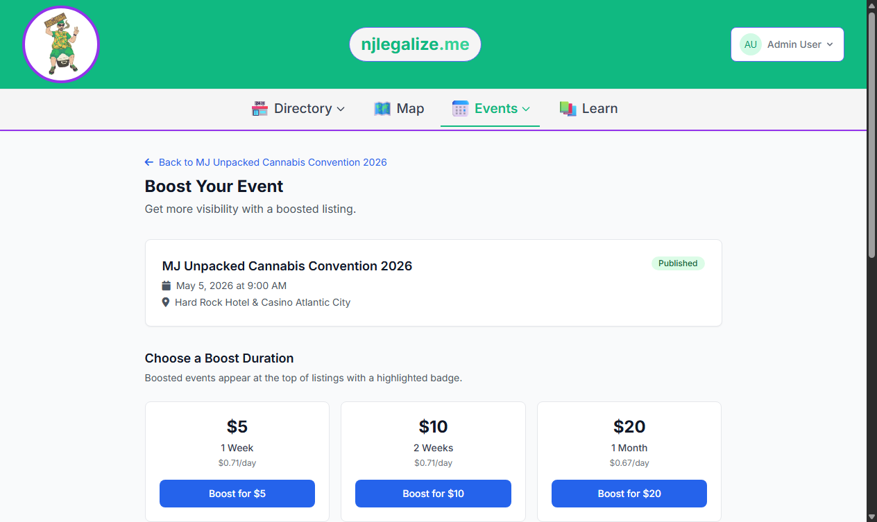 How to Boost Your Event on njlegalize.me