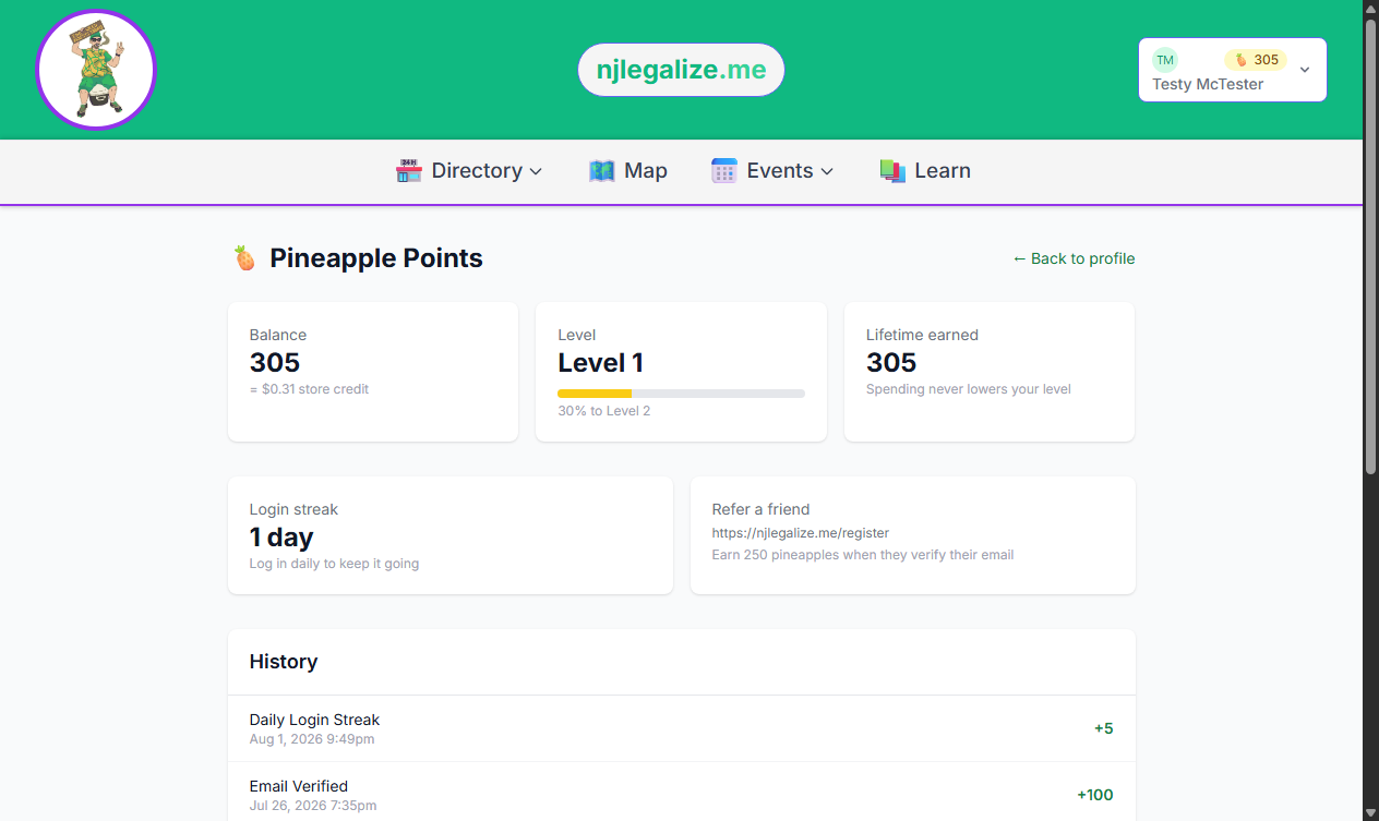 How to Earn and Use Pineapple Points on njlegalize.me